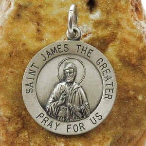 Sterling Silver 0.925 Saint James the Greater Medal Necklace Pendant ...