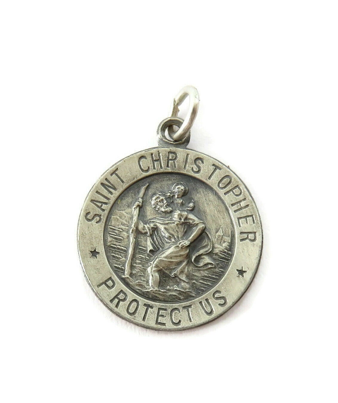 Silverly Collana San Cristoforo In Argento 925 – Ciondolo 21mm Su Catena 18 Pollici, Regalo Uomo/Donna, Con Panno Lucidante