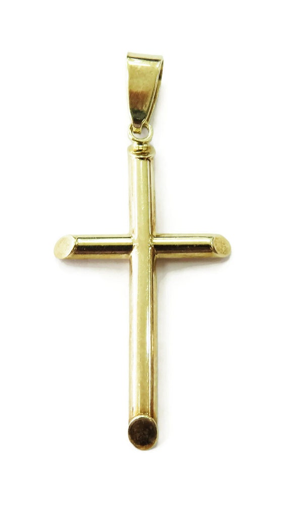 10K Yellow Gold Cross Crucifix Charm 
