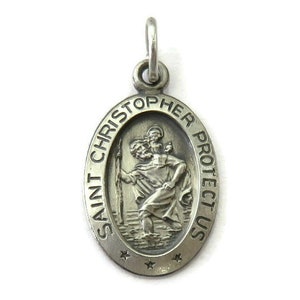 Sterlingzilver 0,925 ovale Sint-Christoffel medaille bedel hanger ketting