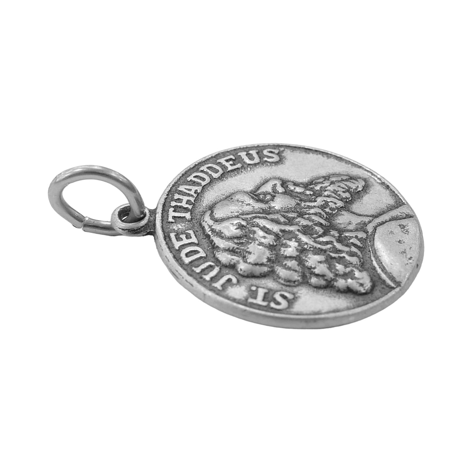 Sterling Silver Round Saint St. Jude Thaddeus Medal Necklace Charm ...