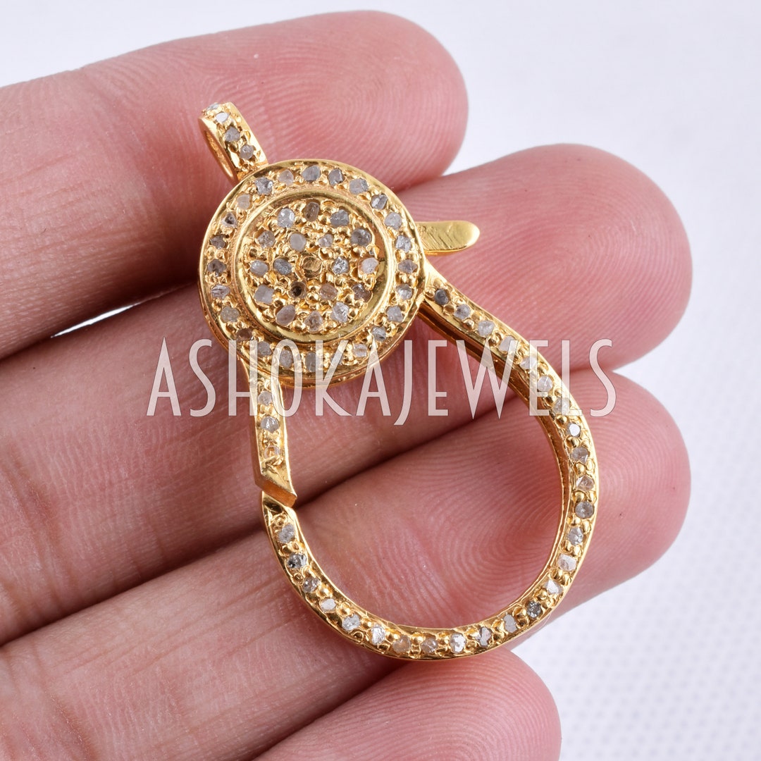 1 Pc 925 Silver Lock Jewelry Making Lock Lobster Pave Diamond Etsy