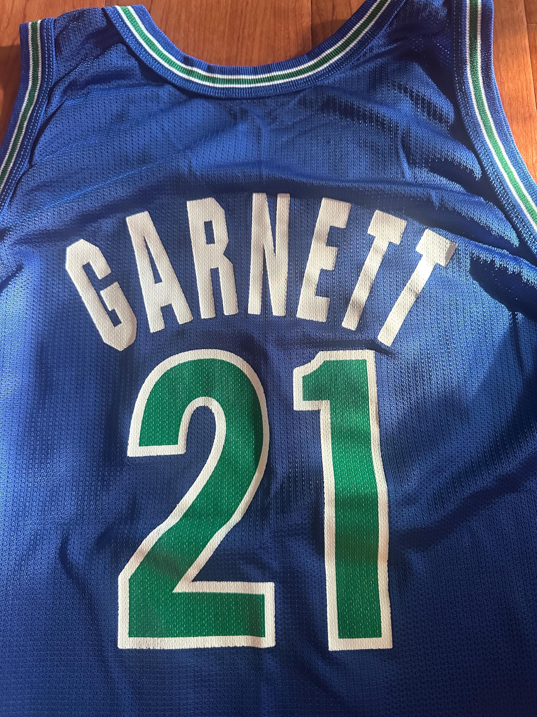 Vintage Minnesota Timberwolves Kevin Garnett Size Large 44 Blue