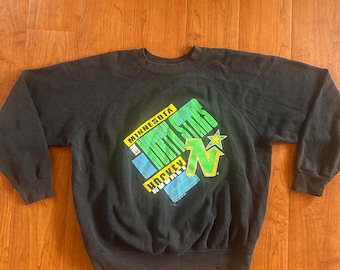 Bluza Vintage Minnesota Northstars 1989 w kolorze czarnym XL z okrągłym dekoltem