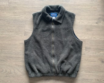 Vintage Pendleton Vest Brown Fleece Size Medium