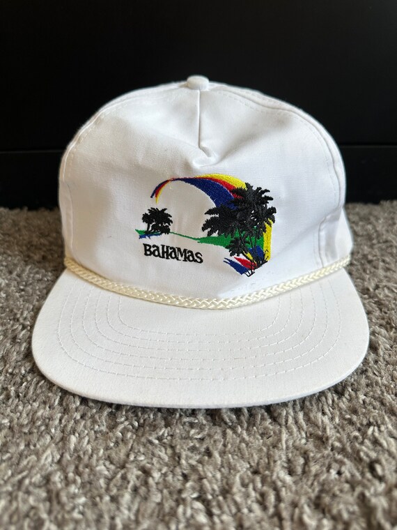 Vintage White Bahamas Rope Snapback Hat