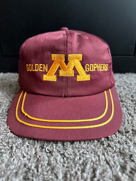 Vtg University of Minnesota Golden Gophers Embroidered Maroon Beanie Hat University Minnesota Golden Gophers Cuffless Dual Logo  main image 4