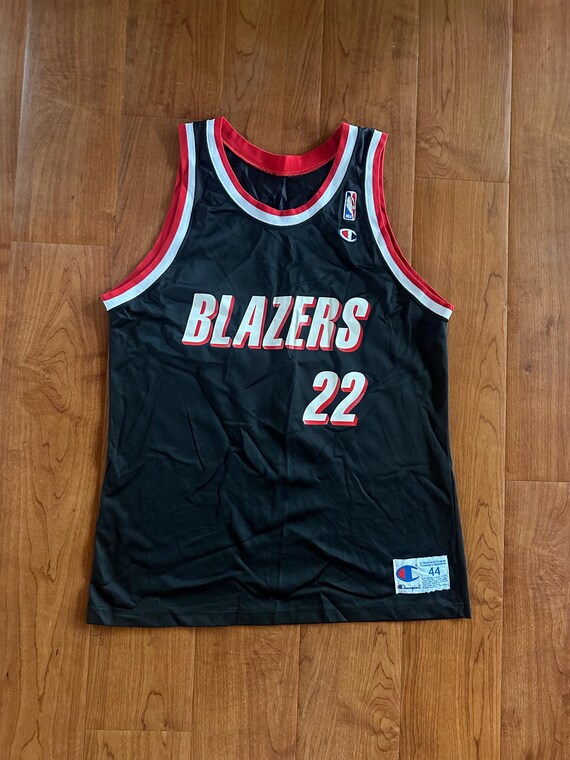 Vintage Portland Trailblazers Clyde Drexler Size Large 44 Black