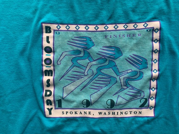 Vintage Bloomsday Race Finisher Teal Nike 1992 Si… - image 2