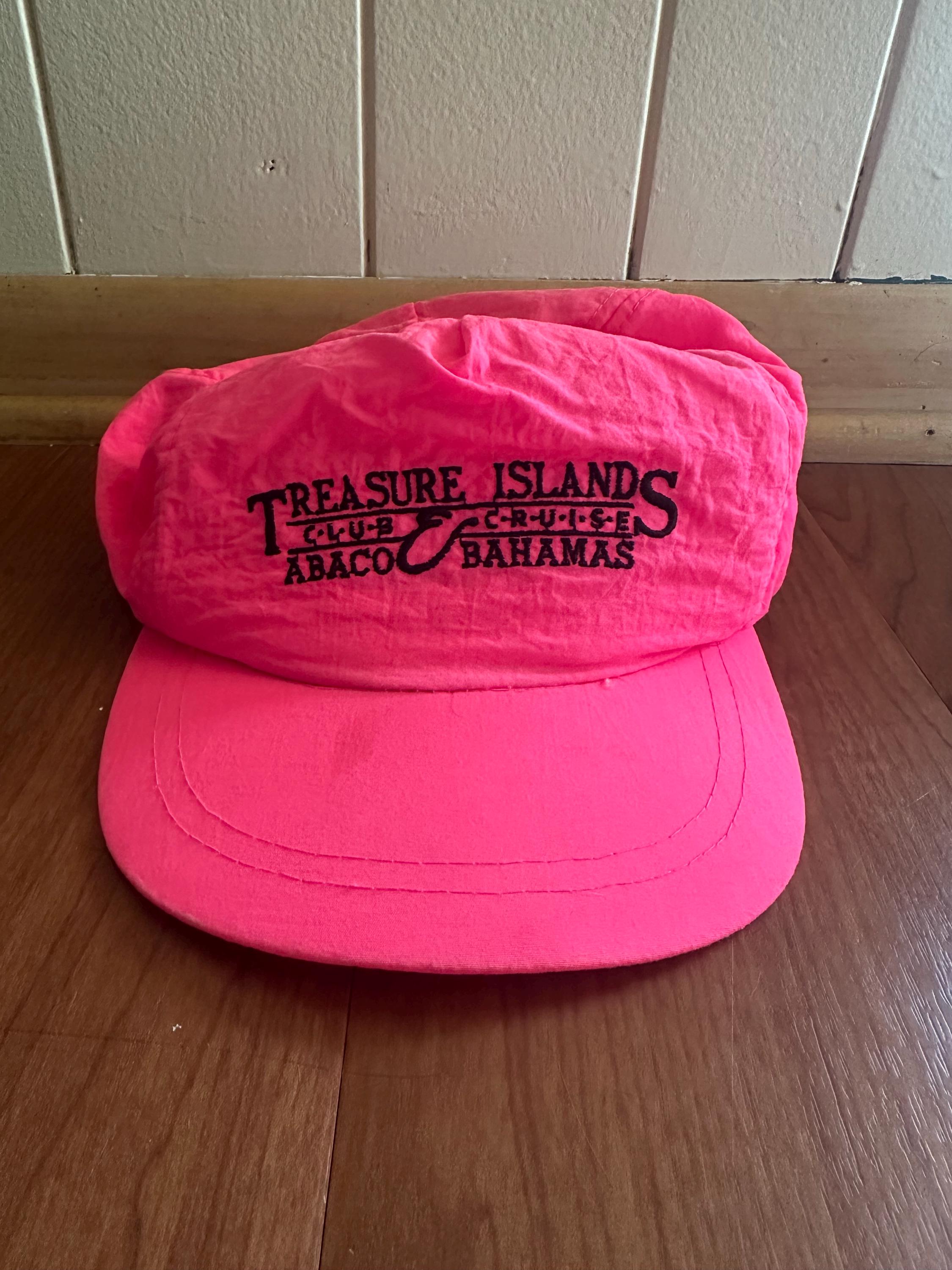 Vintage Bahamas Treasure Islands Nylon Pink Snapback Hat - Etsy