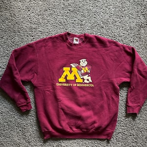 Vintage University of Minnesota Gophers Maroon Crewneck Sweatshirt XXL