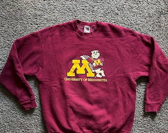 Vintage University of Minnesota Gophers Maroon Crewneck Sweatshirt XXL