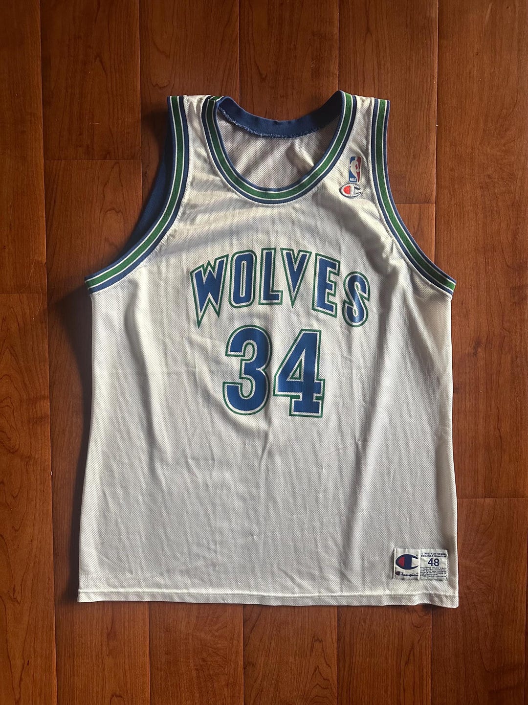 Vintage Minnesota Timberwolves Isaiah Rider Size 48 Large White ...