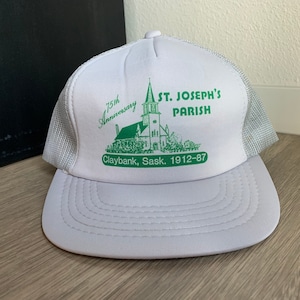 Vintage St. Joseph&#39;s Parish 1987 Claybank Saskatchewan Trucker Snapback
