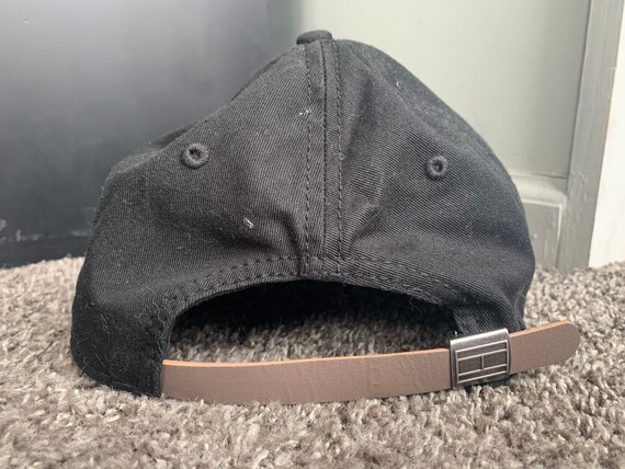 Vintage Black Tommy Hilfiger Leather Strapback Hat - image 4