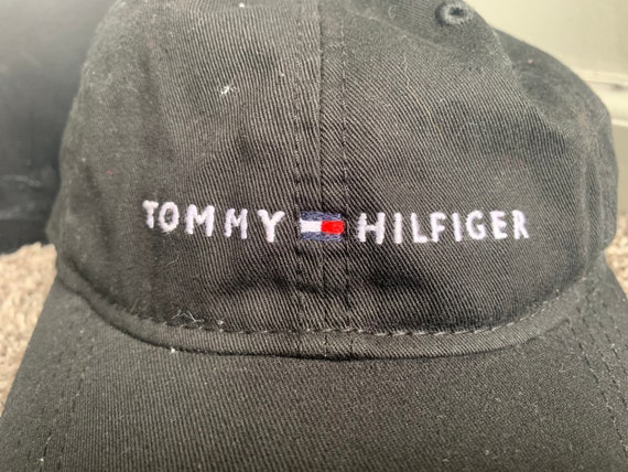 Vintage Black Tommy Hilfiger Leather Strapback Hat - image 2