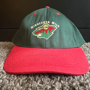 Vintage Minnesota Wild NHL Red and Green Snapback Hat