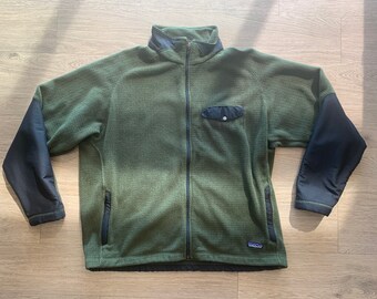 Vintage Patagonia Full Zip Fleece Green and Black Sweatshirt