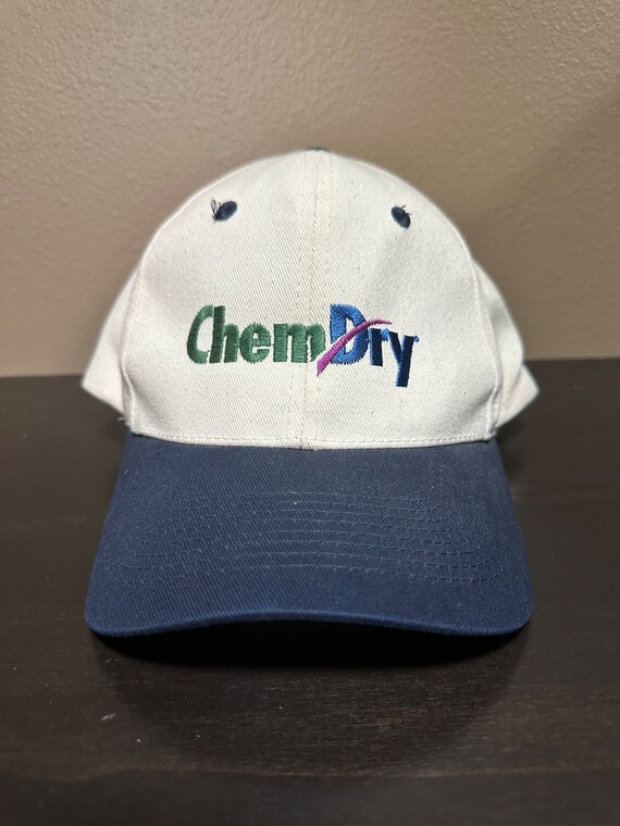 Vintage Chem Dry White and Blue Snapback Hat