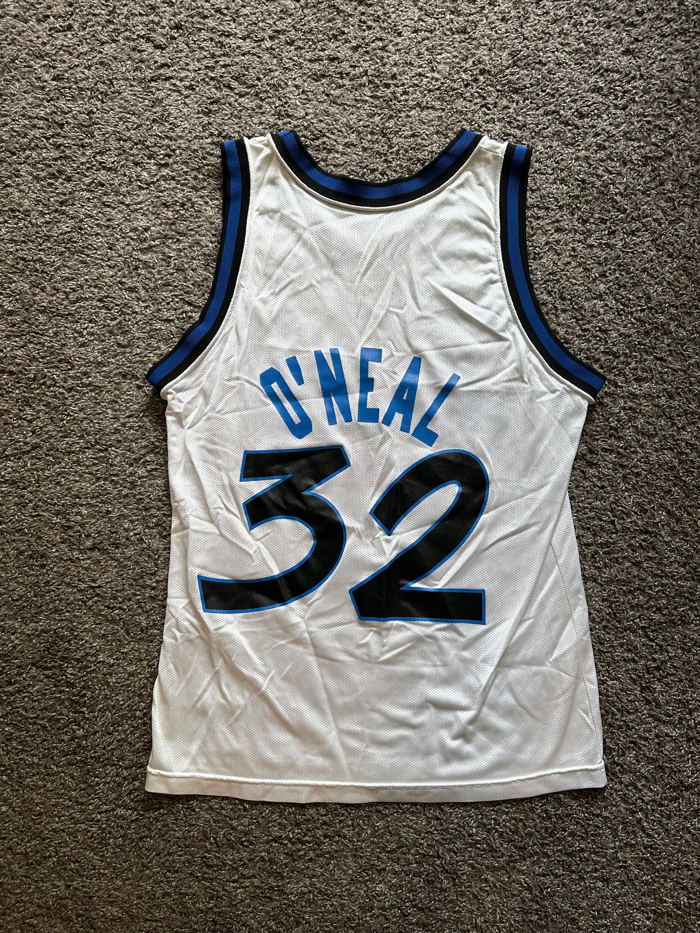 Vintage Shaquille O'neal Orlando Magic White Champion Brand Size