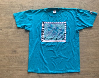 Maglietta vintage Bloomsday Race Finisher Teal Nike 1992 taglia grande