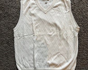 Vintage John W. Nordstrom Cream Size Large Sweater Vest