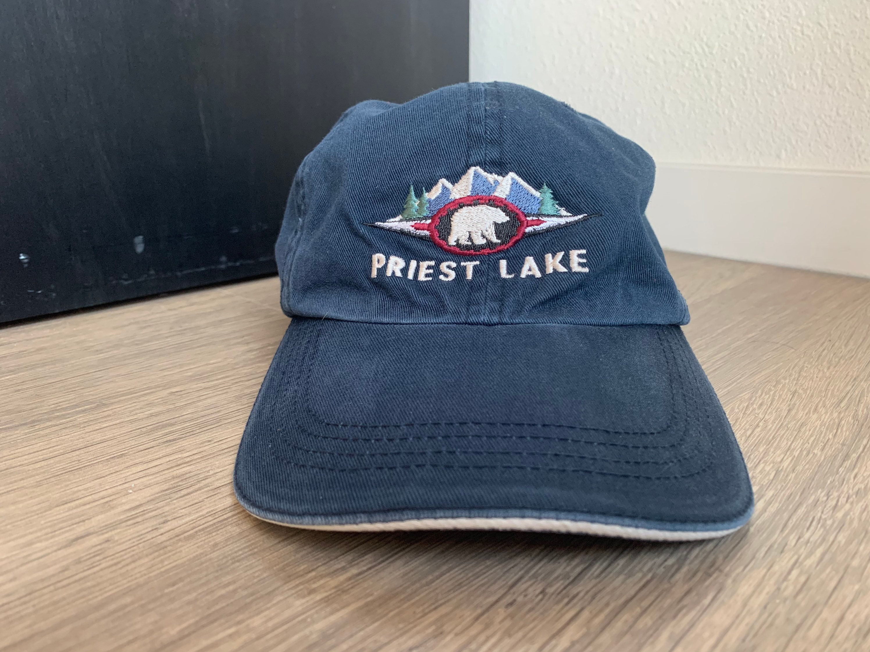 Vintage Priest Lake Navy Strapback Hat 