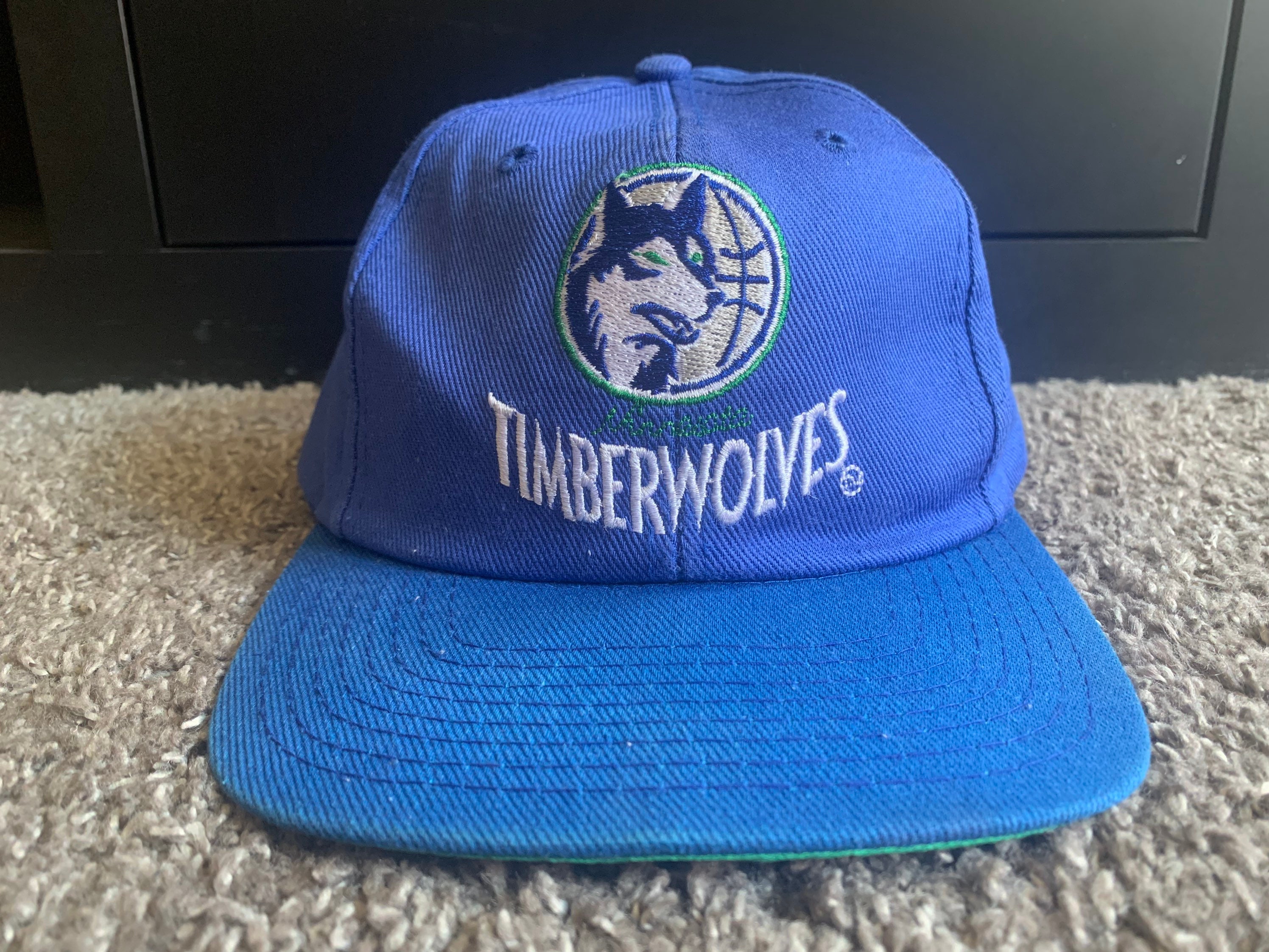 Vintage Minnesota Timberwolves Blue Logo Early 90s Snapback 