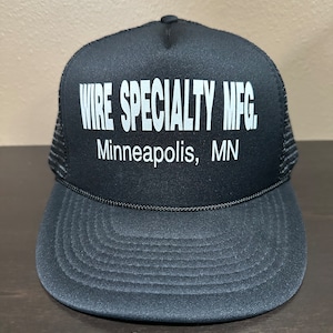 Vintage Wire Specialty MFG Minneapolis Schwarzer Netz-Snapback-Hut