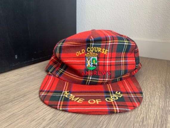 Vintage St. Andrews Red Plaid Home of Golf Rare S… - image 1