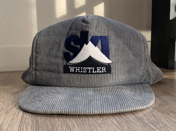Vintage Corduroy Ski Whistler Gray Snapback