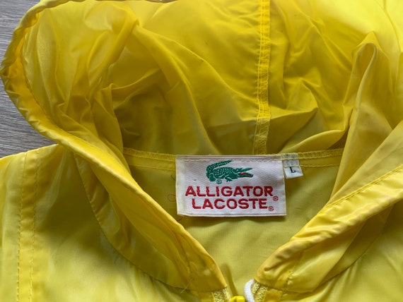 Vintage Alligator Lacoste Yellow Anorak Rain Jack… - image 3