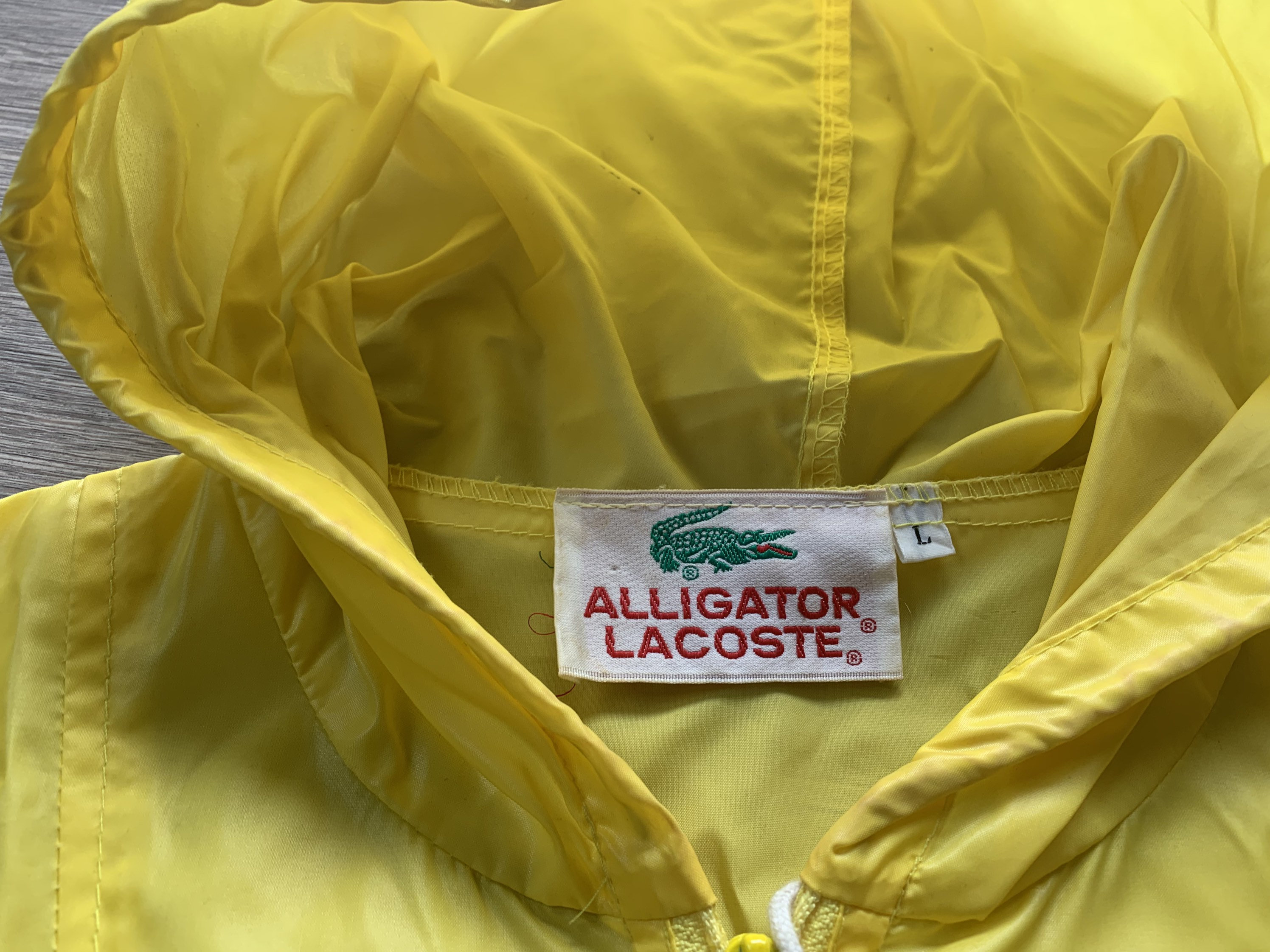 Vintage Alligator Lacoste Yellow Anorak Rain Jacket Size Large Pristine Rare Etsy Ireland