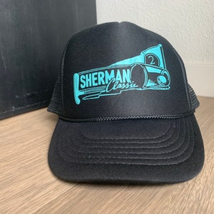Vintage Sherman Classic Golf Black Snapback Trucker Hat