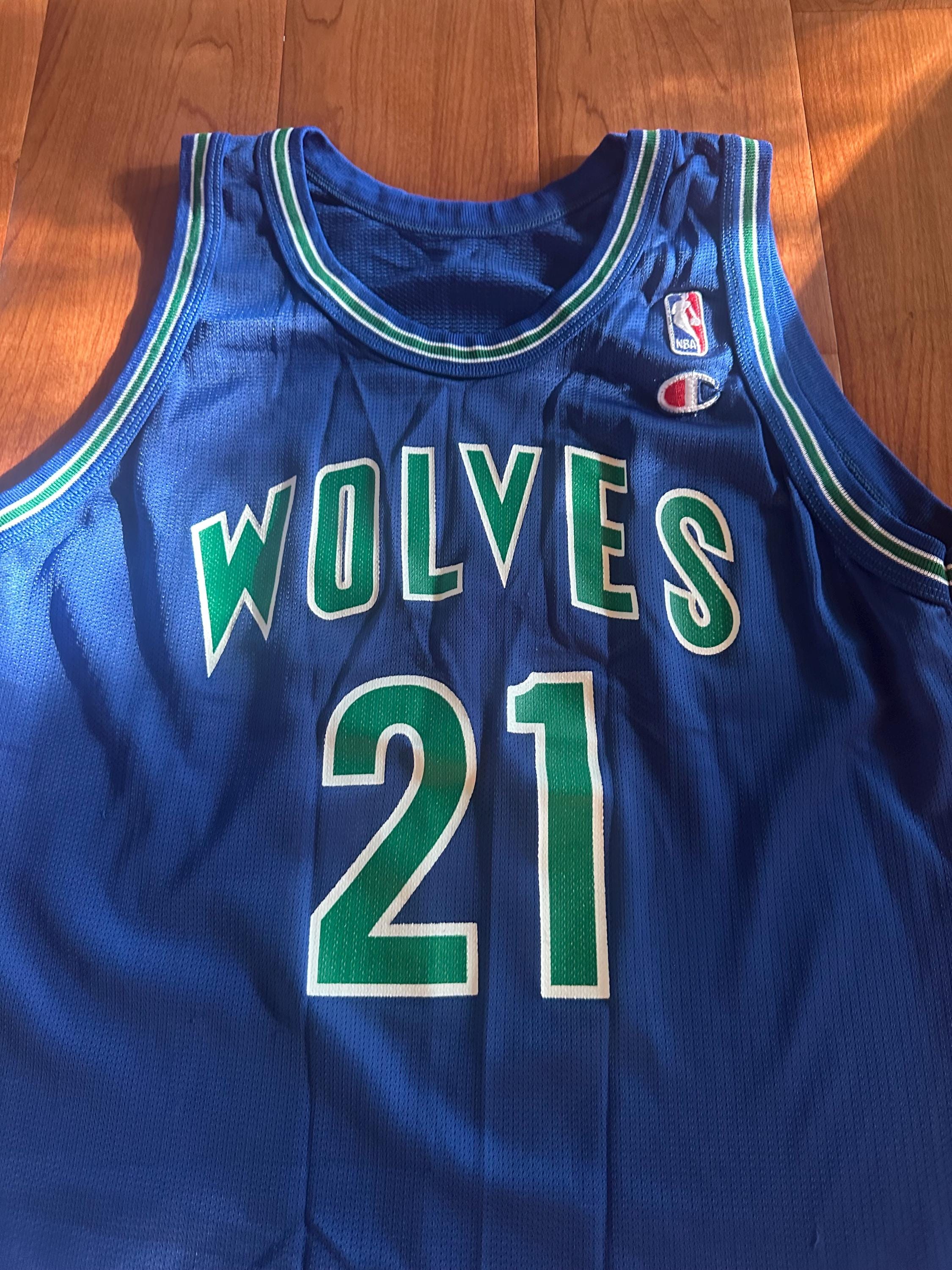 TIMBERWOLVES ケビン・ガーネットサイズ44 Vintage Minnesota Timberwolves Kevin Garnett Size Large 44 Blue