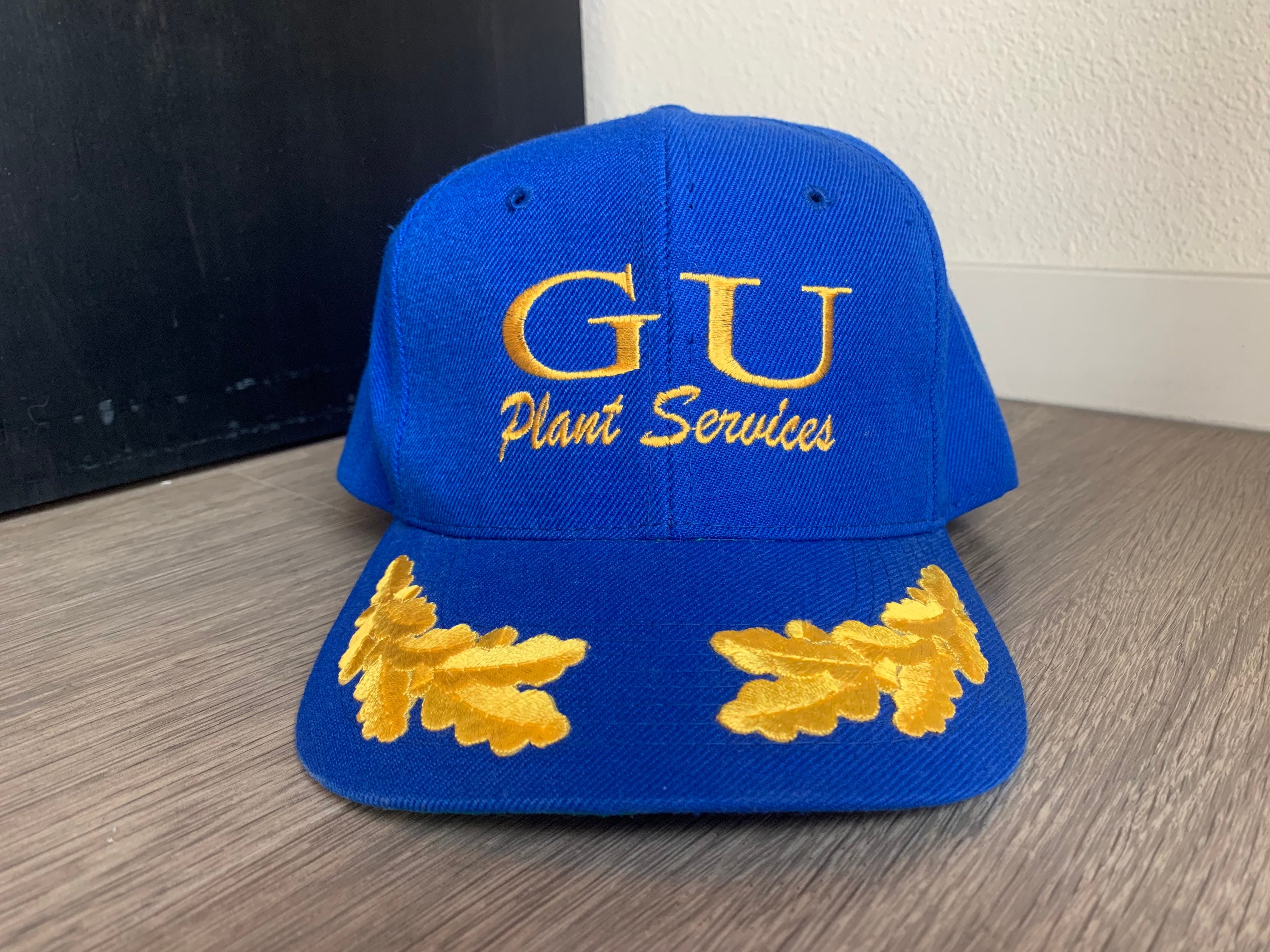 Vintage Gonzaga University Plant Services Blue Yellow Embroidered Wings