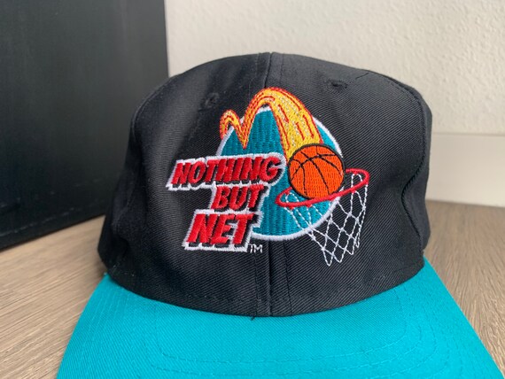 Vintage 1993 Nothing But Net Mcdonalds Black and Teal Snapback Hat