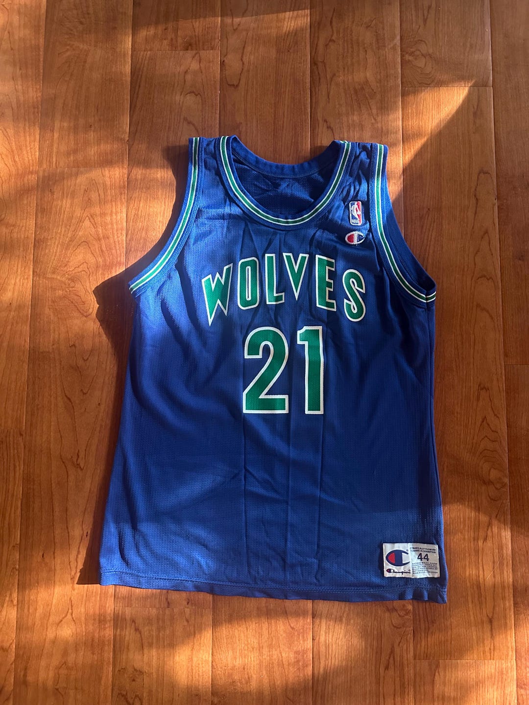 TIMBERWOLVES ケビン・ガーネットサイズ44 Vintage Minnesota Timberwolves Kevin Garnett Size Large 44 Blue