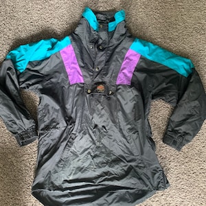 Vintage Meridian Purple and Blue Anorak Jacket Size Medium