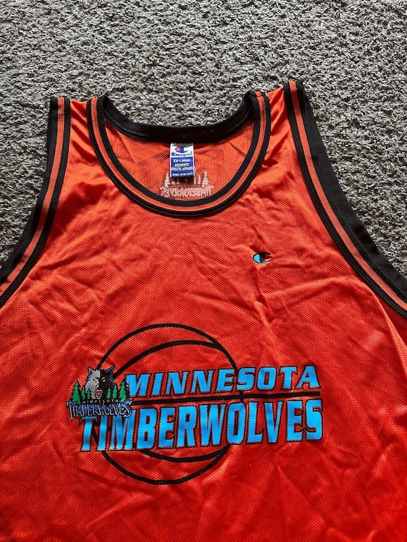 トップス XXL CHAMPION MINNESOTA TIMBERWOLVES Vintage Minnesota Timberwolves Blaze Orange XXL Practice Champion