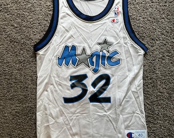 Vintage Shaquille O'neal Orlando Magic White Champion Brand Size