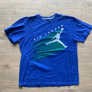 Vintage Air Jordan Blue Logo T Shirt Size Large