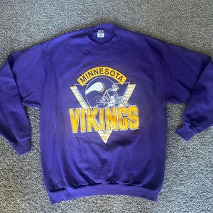 Vintage Minnesota Vikings Purple Trench Crewneck Sweatshirt Size XL