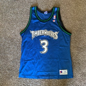 Vintage Minnesota Timberwolves William Avery Size Large 44 Blue Champion Jersey