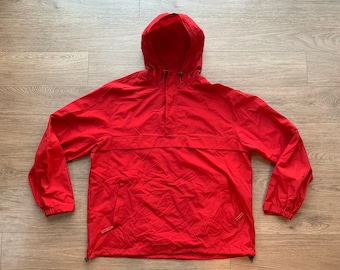 Vintage Orvis Red Windbreaker 100% Nylon Size XL Perfect