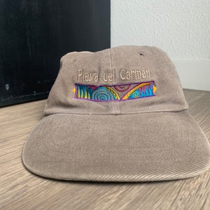 Vintage Play del Carmen Beige Strapback Hat