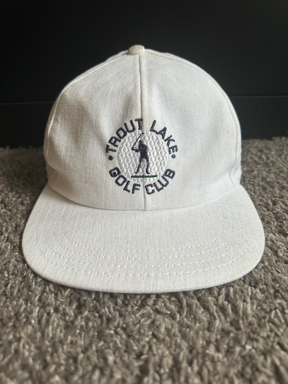 Vintage Trout Lake Golf Club White Leather Strapba