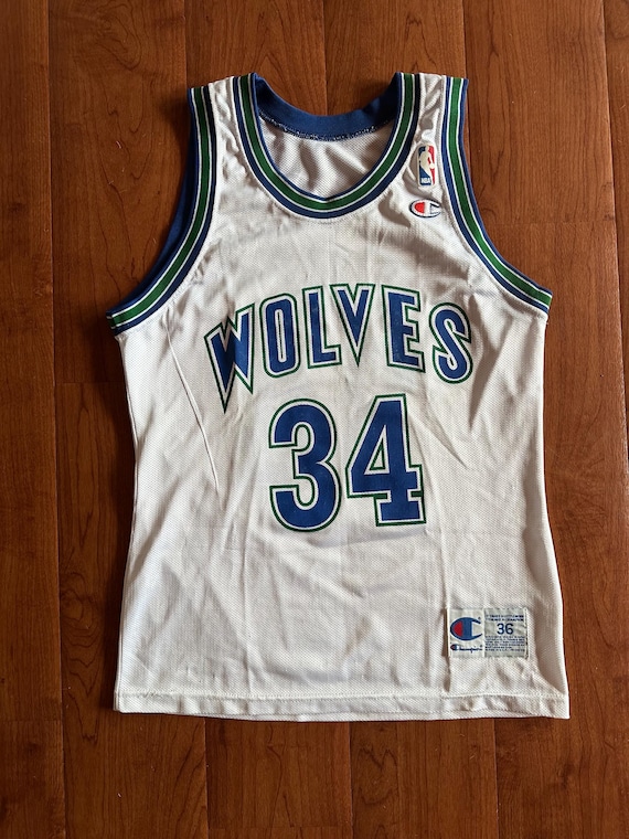 Vintage Minnesota Timberwolves Isaiah Rider Size Medium 36 White