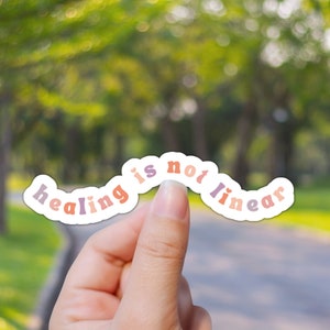 Healing Is Not Linear Sticker, Mental Health Awareness Sticker, Vinyl Sticker, Psychology MFT Therapist Gift Idea
