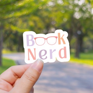 Book Nerd Sticker, Sunglasses Nerd Vinyl Sticker, Bookish Reader Sticker, Book Lover Sticker, Book Club Gift